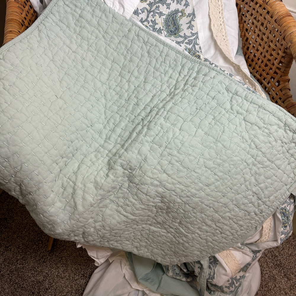 Madison Park-Stella-duvet cover-color block mint paisley print/bonus sha… - Picture 15 of 15
